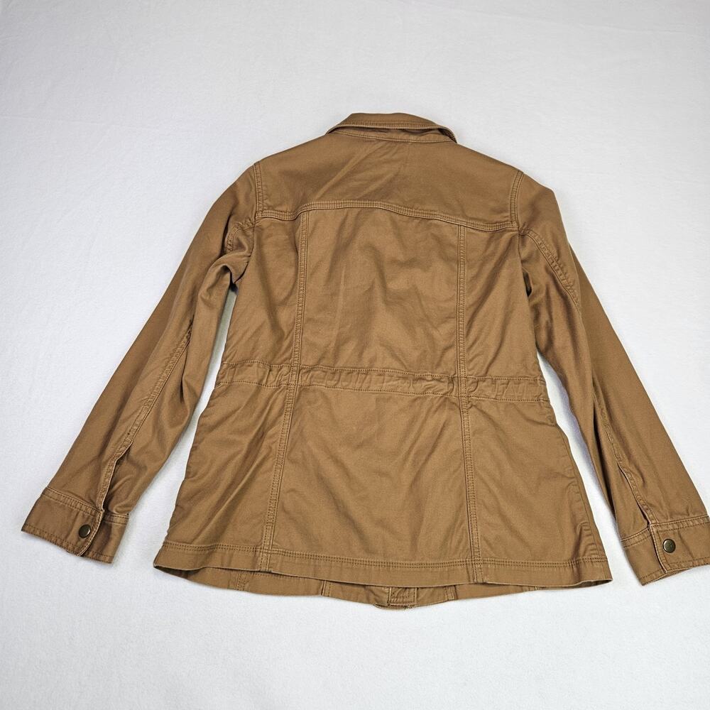 Talbots Safari Jacket Womans XS Camel Brown Twill Cotton Stretch Utility Outdoor - Picture 11 of 16